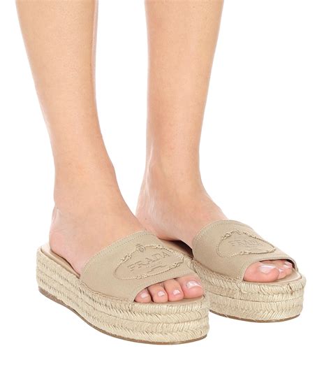 prada canvas espadrille slides|Women's Prada Sandal Espadrilles .